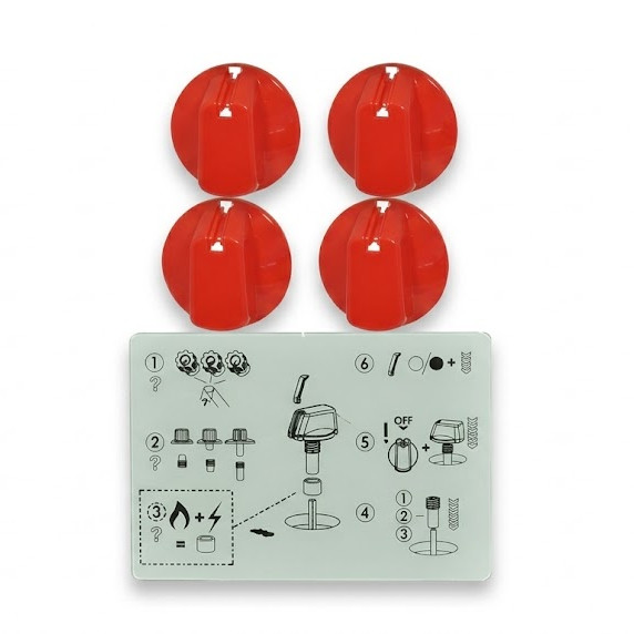 4055986717 Knob, Knob, Red, 48Mm, Oven/Stove, Electrolux. Genuine Part image