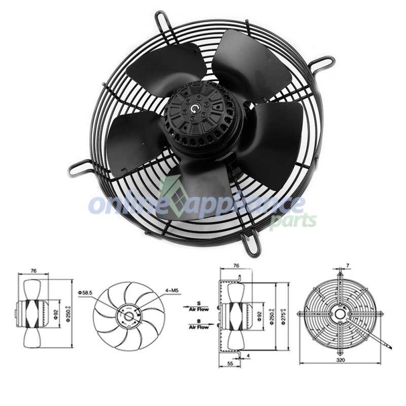 Showing image for AC401 Air Conditioner 10" Axial Fan 55W Universal AC401 Air Conditioner 10" Axial Fan 55W Universal Other Common Fridge Parts, Air Conditioner Parts image