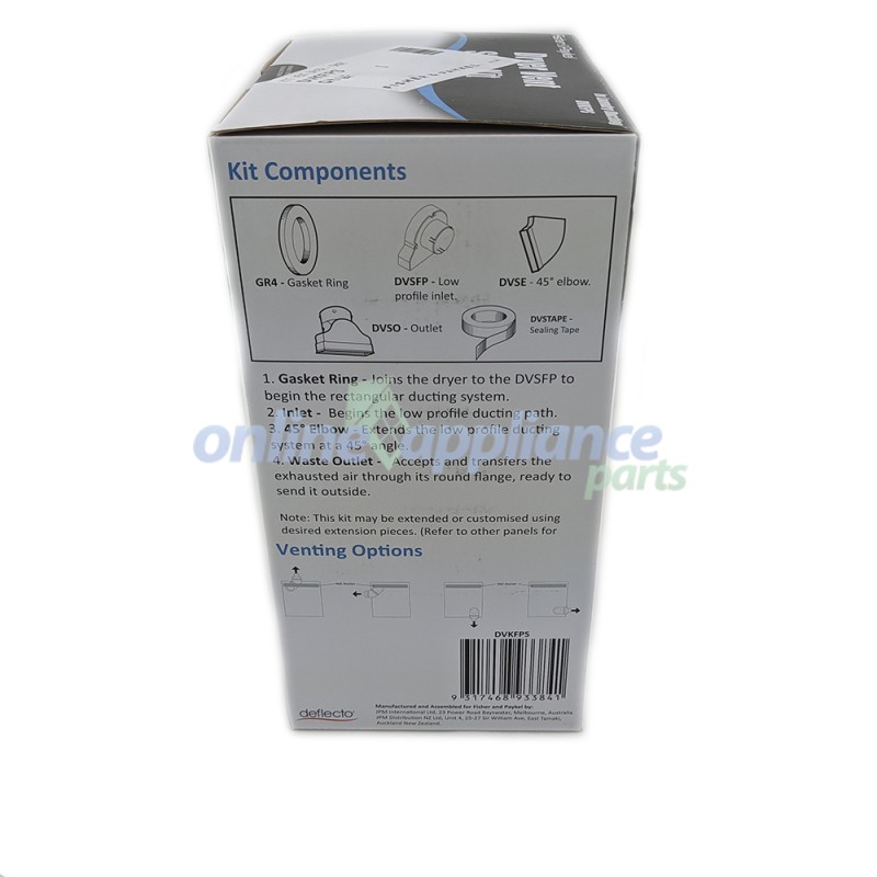 DVKFPS Kit Vent Short, Dryer, Fisher & Paykel. Genuine Part DVKFPS Kit Vent Short, Dryer, Fisher & Paykel. Genuine Part