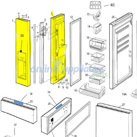 140053545277 Fridge Door Assembly Left Hand, Fridge, Electrolux. Genuine Part 140053545277 Fridge Door Assembly Left Hand, Fridge, Electrolux. Genuine Part