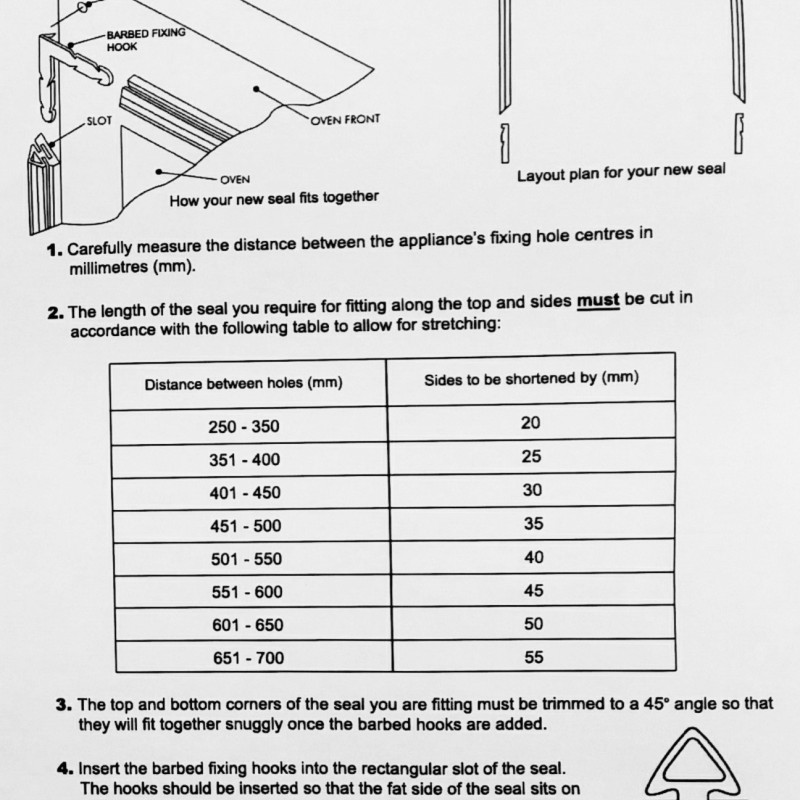 Showing image for Universal oven door seal - 3 sided with clips Universal oven door seal - 3 sided with clips image