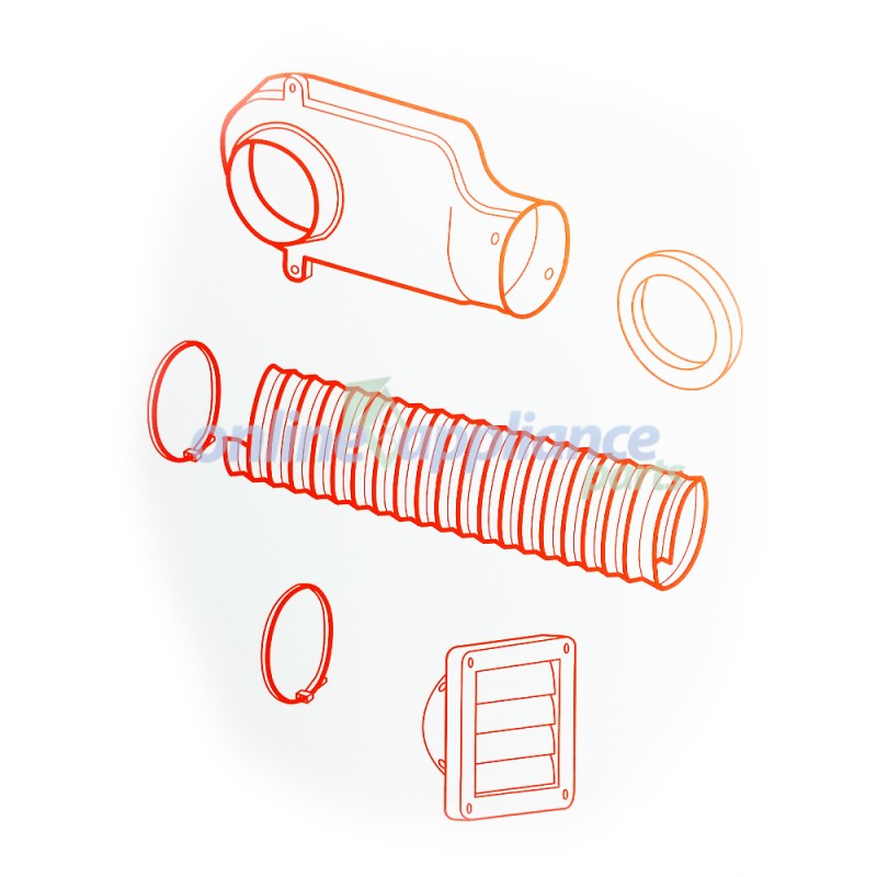 ULX104 Unilux Universal Dryer Venting Kit with Rear Deflector ULX104 Unilux Universal Dryer Venting Kit with Rear Deflector